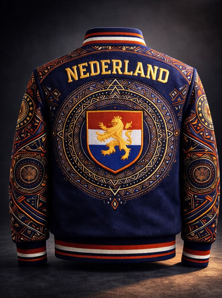 LumaFonds® Nation Series Nederland Crest Varsity Jacket — Open Edition