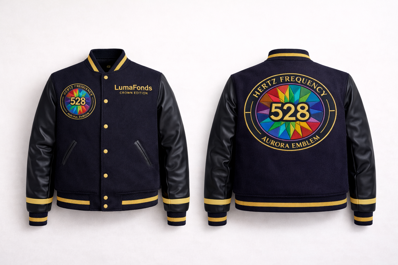 LumaFonds® Crown Edition 528 “Aurora Emblem” Varsity Jacket — Open Edition