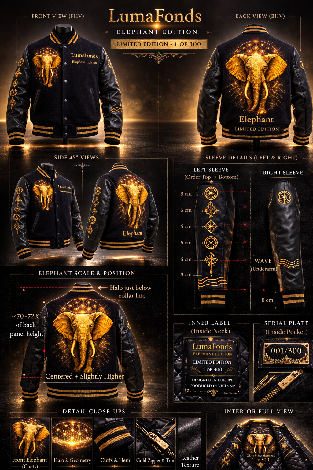 LumaFonds® Crown Limited 963 “Elephant” Varsity Jacket — Limited Edition (300 Pieces)