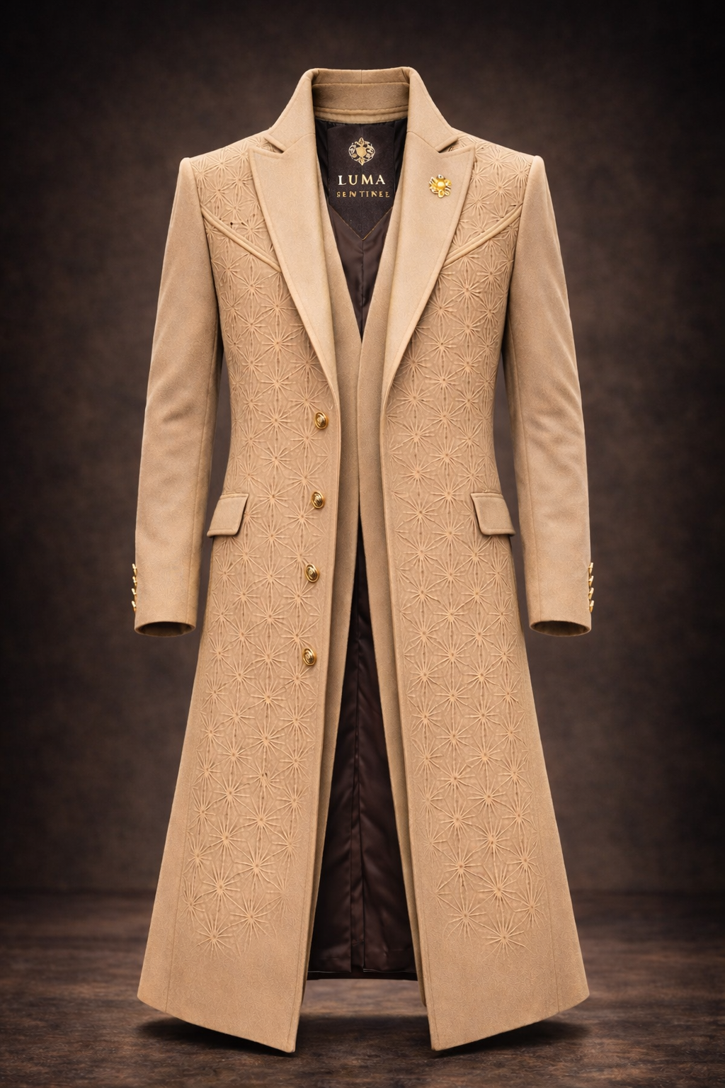LumaFonds® Sentinel Coat — Ivory Jacquard Edition