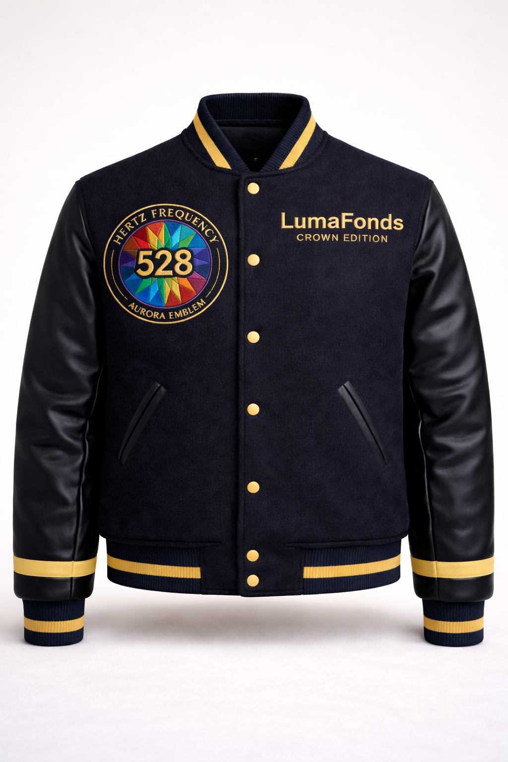 LumaFonds® Crown Edition 528 “Aurora Emblem” Varsity Jacket — Open Edition