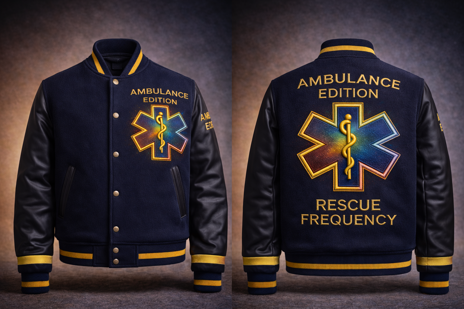 LumaFonds® Crown Series “Ambulance Edition – First Response” Varsity Jacket — Limited Edition (77 Pieces)