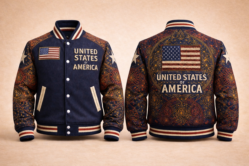 LumaFonds® Nation Series “USA Crest – Statement Configuration” Varsity Jacket — Open Edition