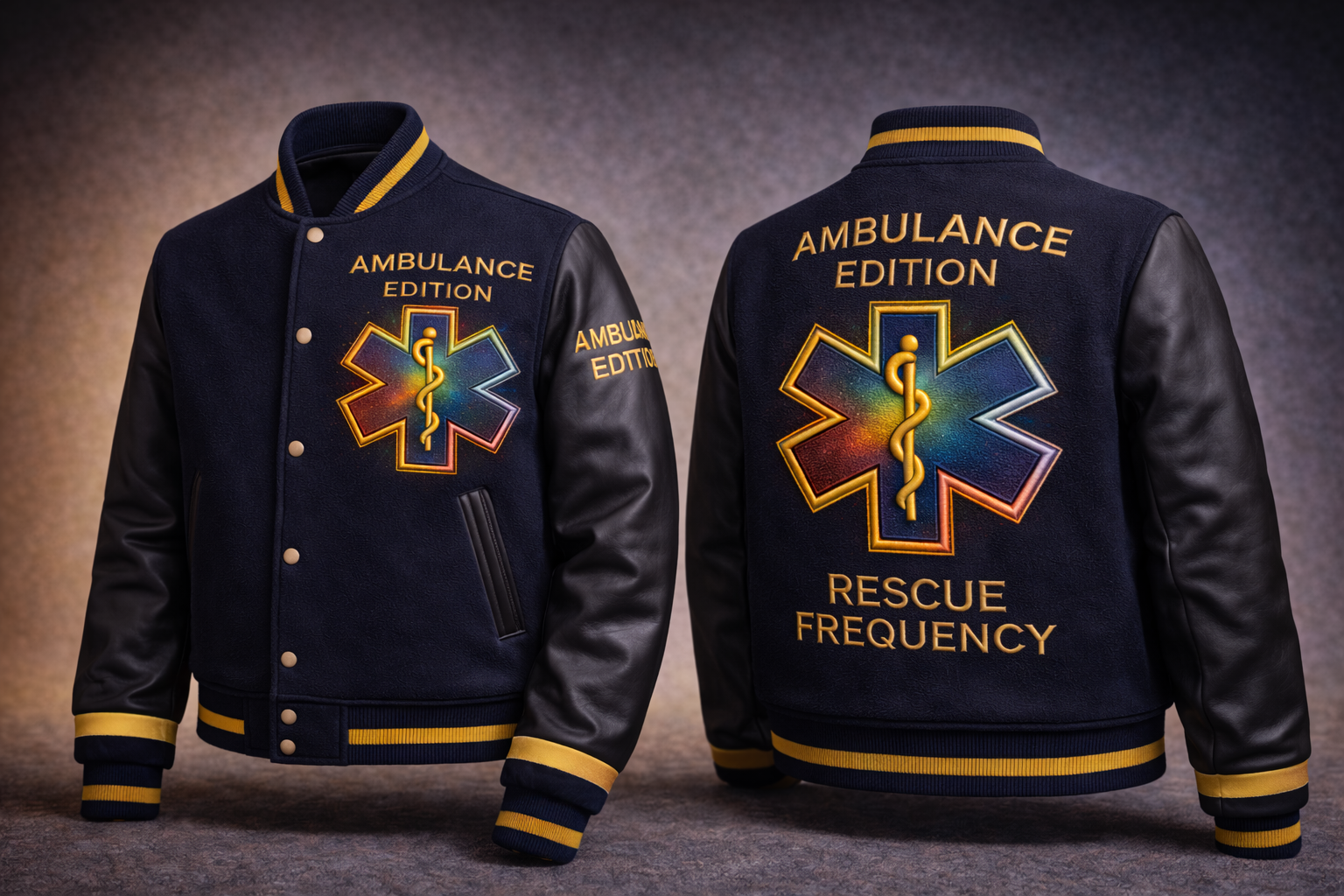LumaFonds® Crown Series “Ambulance Edition – First Response” Varsity Jacket — Limited Edition (77 Pieces)
