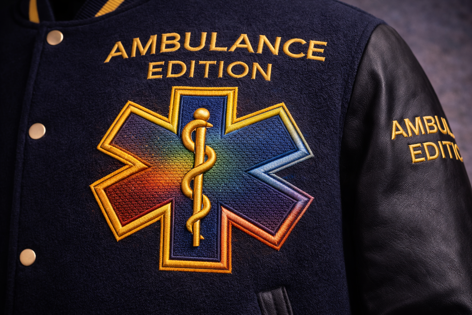 LumaFonds® Crown Series “Ambulance Edition – First Response” Varsity Jacket — Limited Edition (77 Pieces)