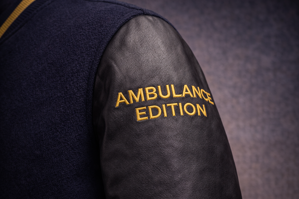 LumaFonds® Crown Series “Ambulance Edition – First Response” Varsity Jacket — Limited Edition (77 Pieces)
