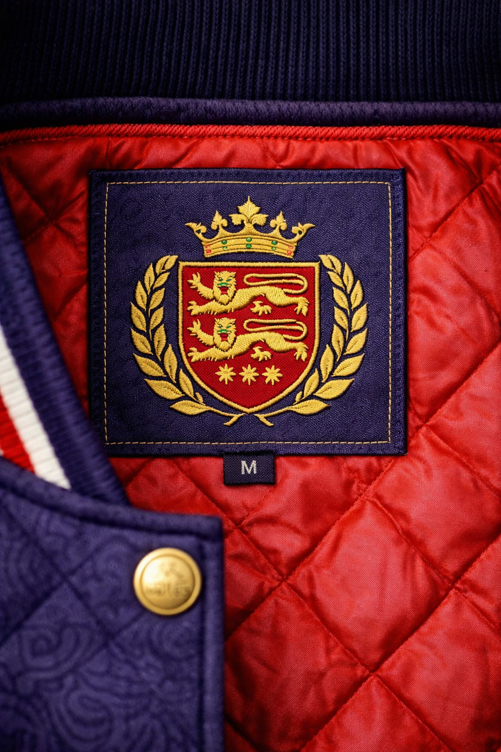 LumaFonds® England Crest Varsity Jacket – Nation Series Wool & Leather