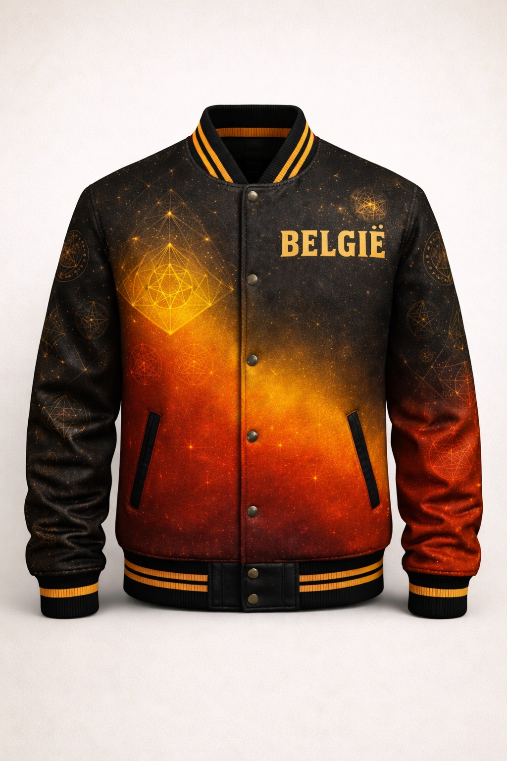 LumaFonds® Nation Series Adults “Belgium Crest – Signature Configuration” Varsity Jacket — Open Edition.