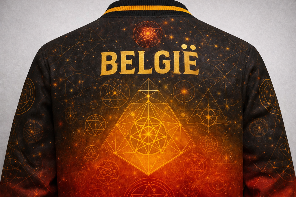 LumaFonds® Nation Series Adults “Belgium Crest – Signature Configuration” Varsity Jacket — Open Edition.