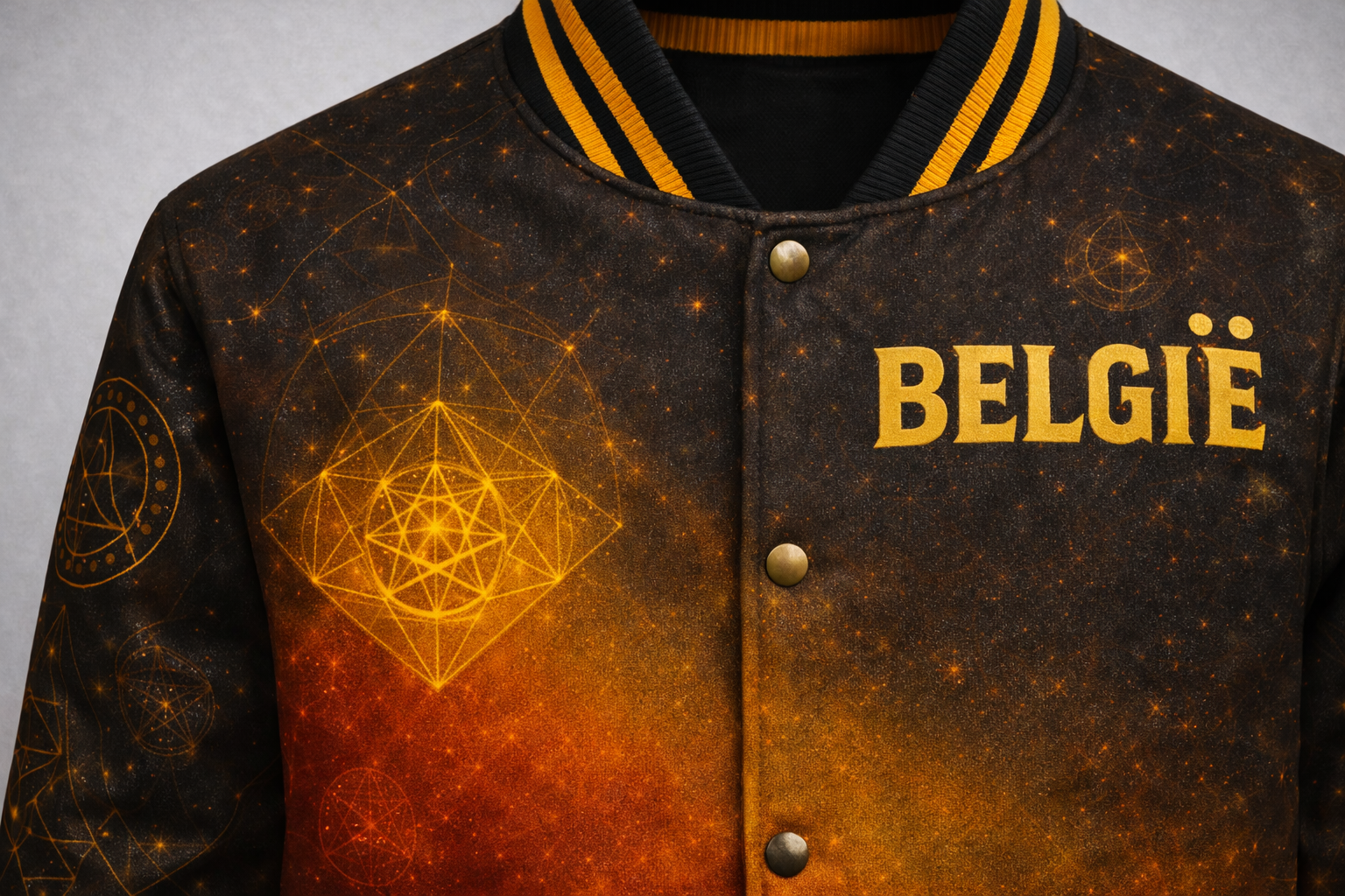 LumaFonds® Nation Series Adults “Belgium Crest – Signature Configuration” Varsity Jacket — Open Edition.