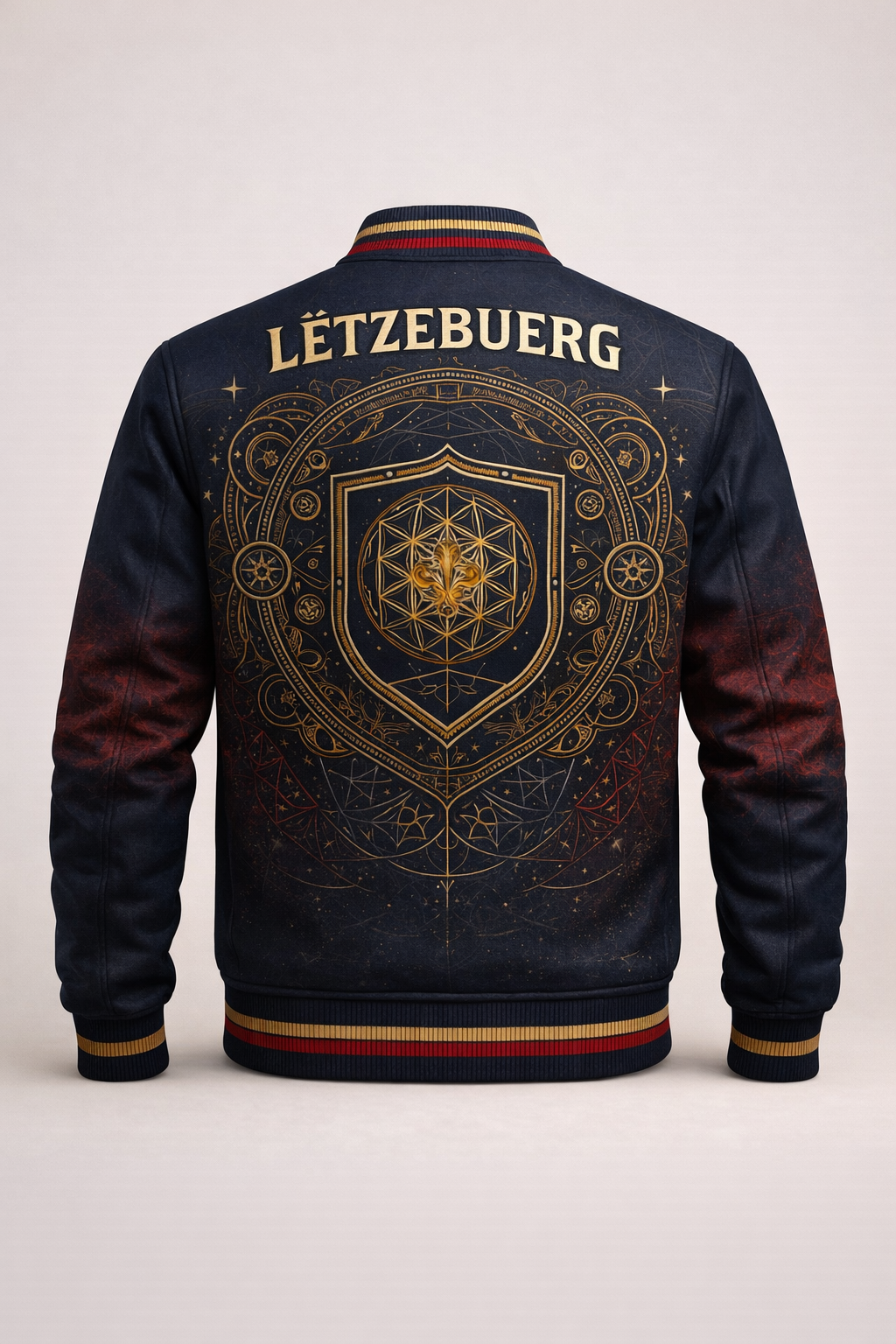 LumaFonds® Nation Series “Luxembourg Crest – Statement Configuration” Varsity Jacket — Open Edition