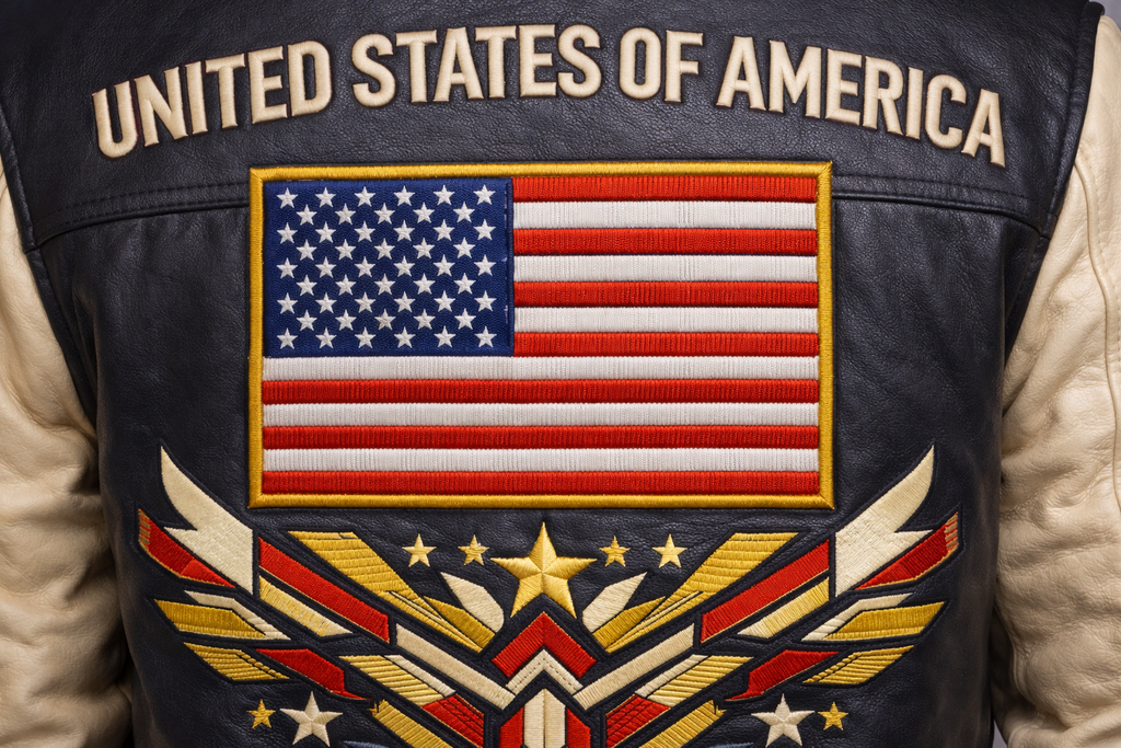 LumaFonds® Nation Series “USA Crest – Structured Layer” Varsity Jacket — Open Edition