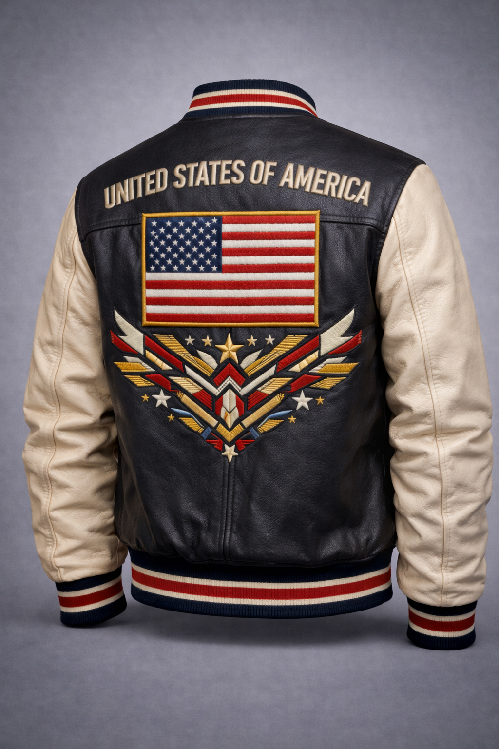 LumaFonds® Nation Series “USA Crest – Structured Layer” Varsity Jacket — Open Edition