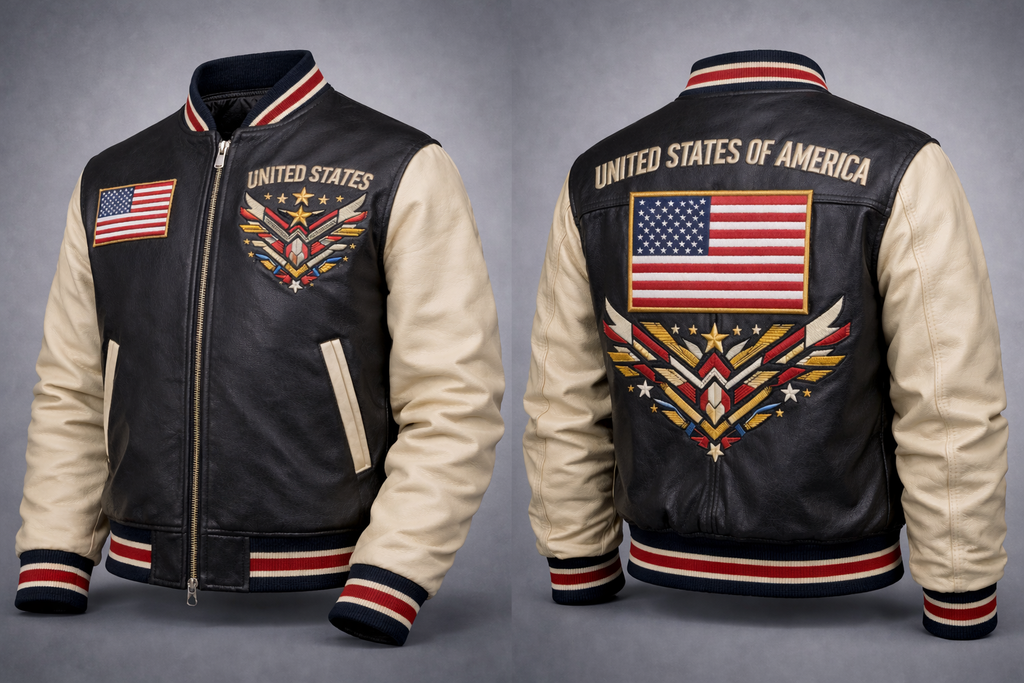 LumaFonds® Nation Series “USA Crest – Structured Layer” Varsity Jacket — Open Edition