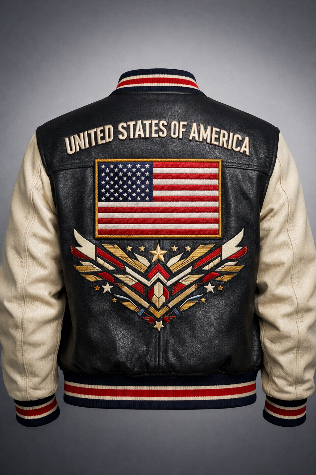 LumaFonds® Nation Series “USA Crest – Structured Layer” Varsity Jacket — Open Edition