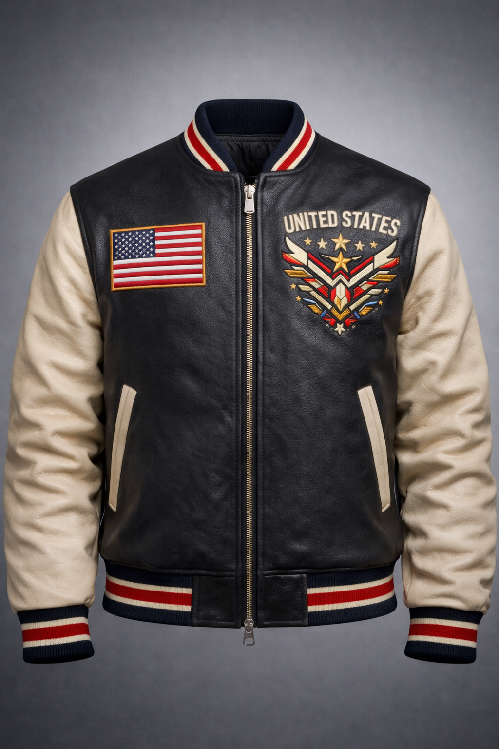 LumaFonds® Nation Series “USA Crest – Structured Layer” Varsity Jacket — Open Edition