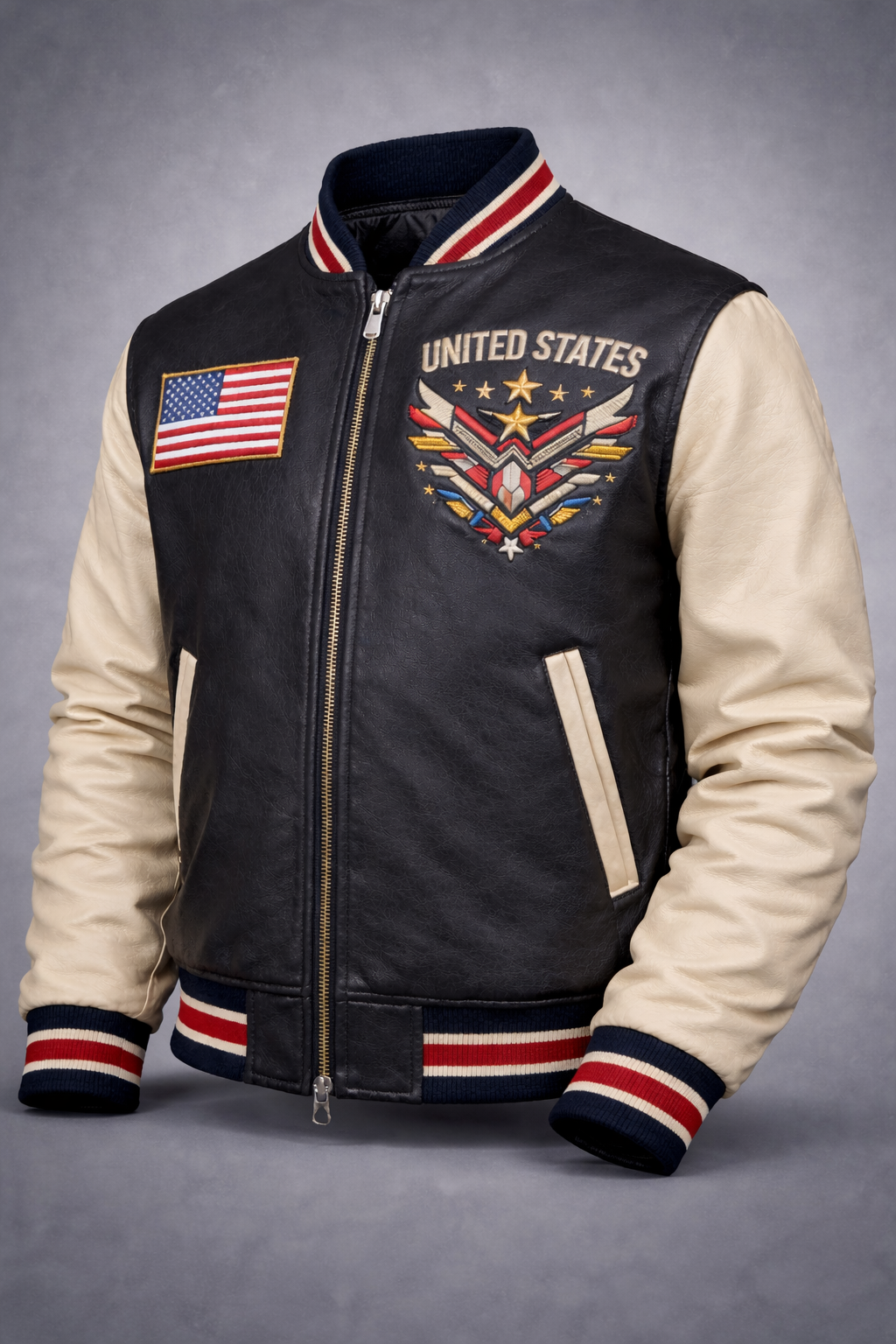 LumaFonds® Nation Series “USA Crest – Structured Layer” Varsity Jacket — Open Edition