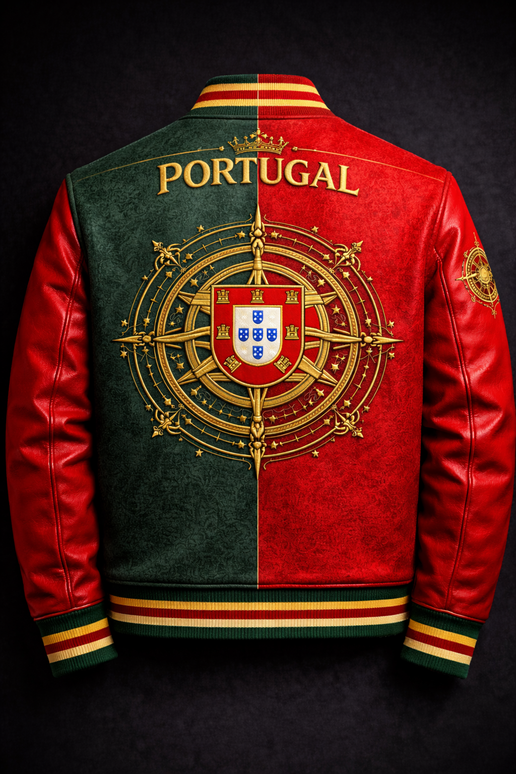 Portugal Varsity Jacket – Portuguese Embroidered Jacket | Wool & Leather Nation Series | LumaFonds® Portugal Crest